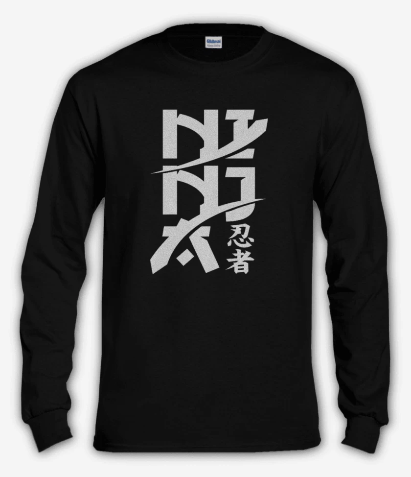Polera manga larga Negro de Ninja