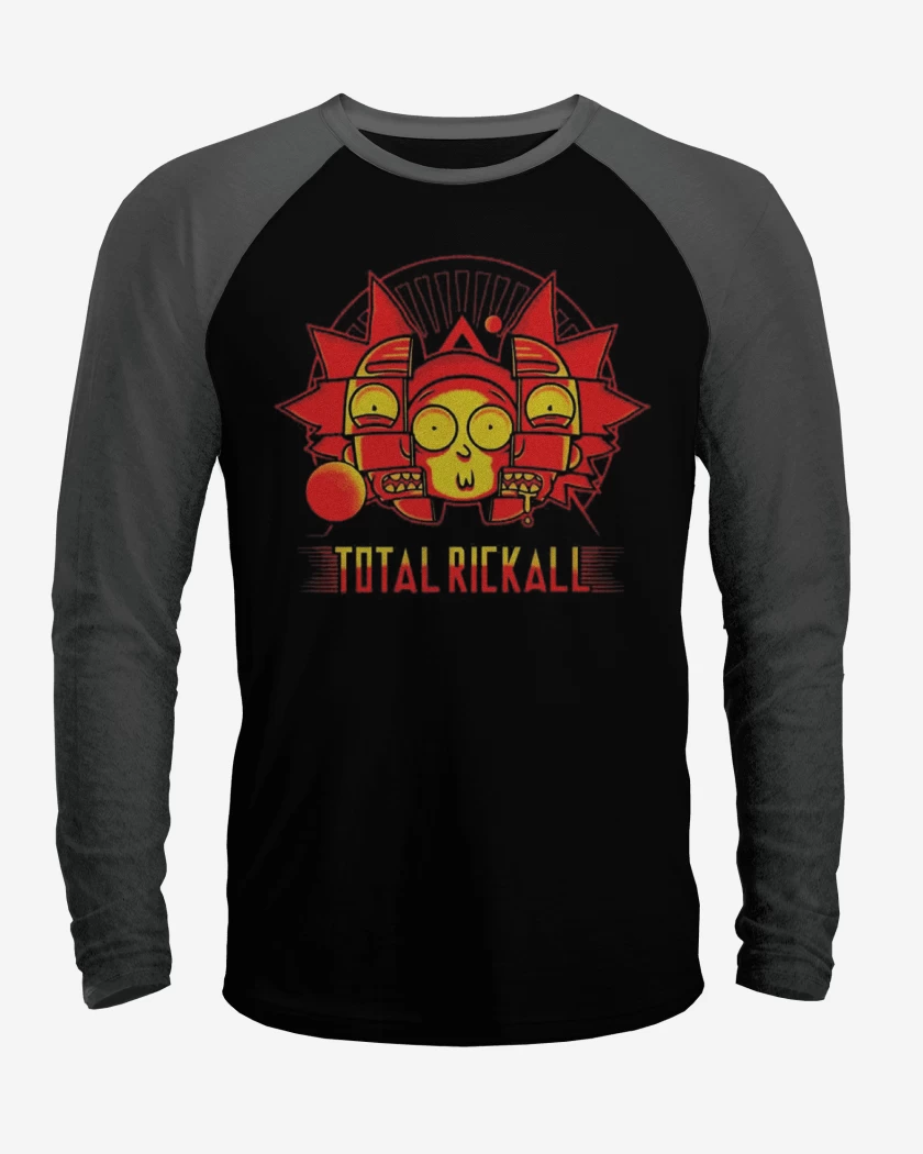 Polera Raglan Negro / Negro Heather de Total rickall