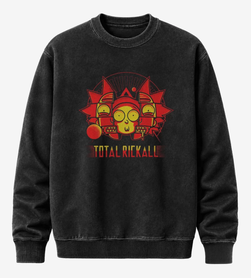 Poleron Polo Acid Wash Negro de Total rickall