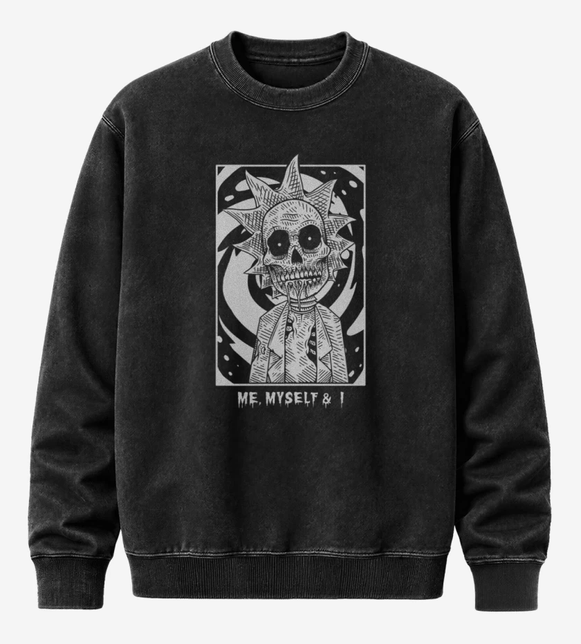 Poleron Polo Acid Wash Negro de Rick my self