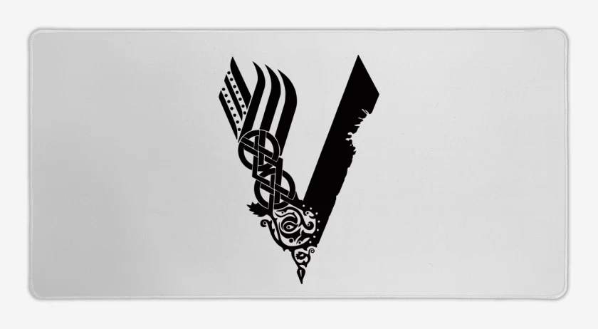 Mouse pad Gamer Blanco de Vikings negro