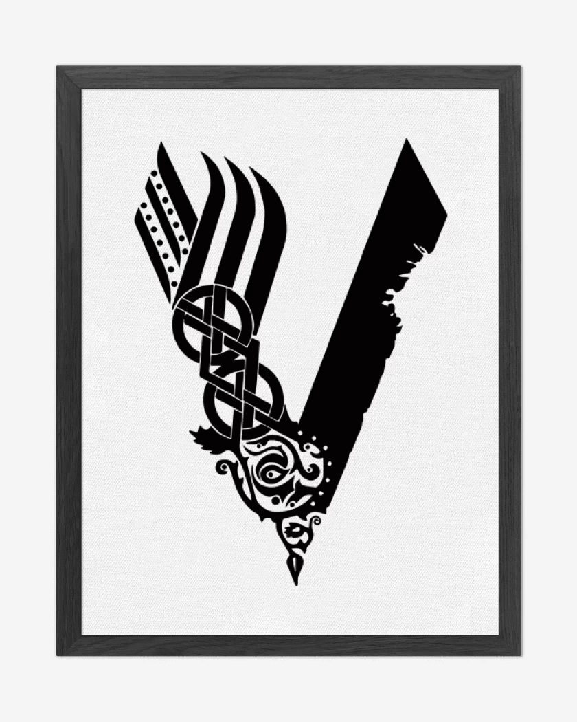 Cuadro decorativo Blanco de Vikings negro