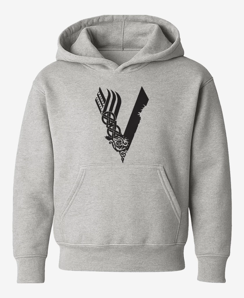 Poleron de niño Gris Melange de Vikings negro