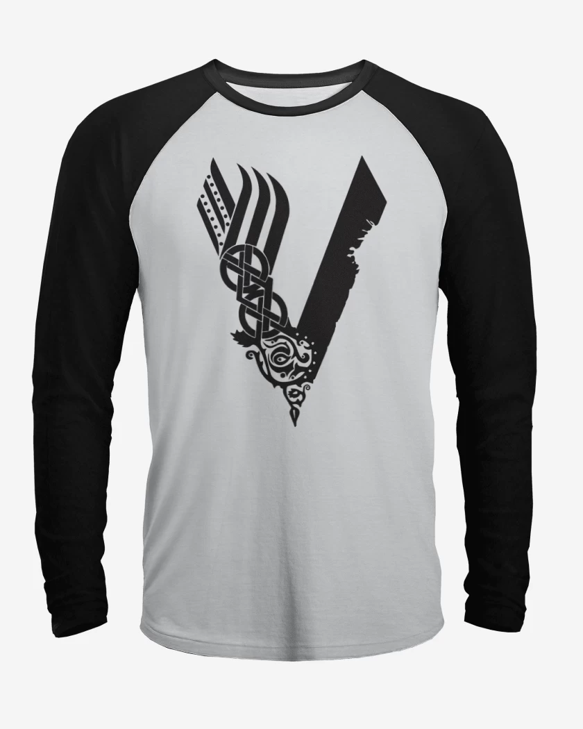 Polera Raglan Blanco / Negro de Vikings negro