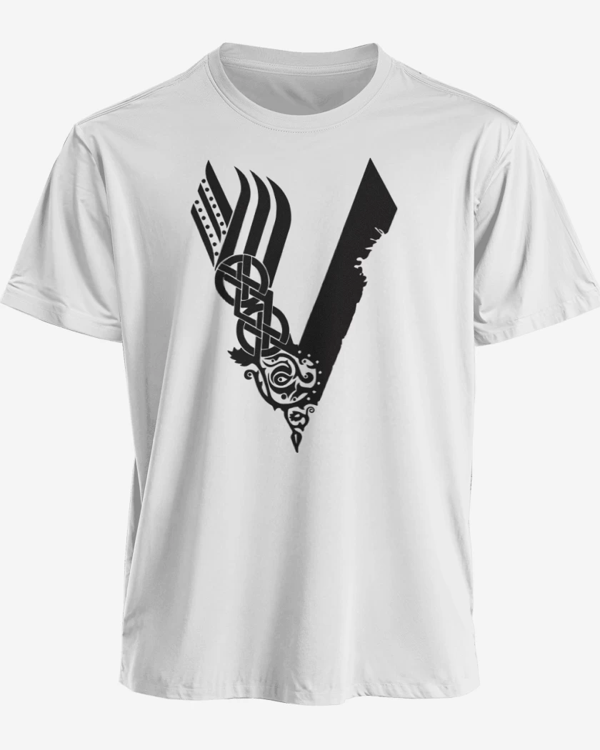 Polera premium Blanco de Vikings negro