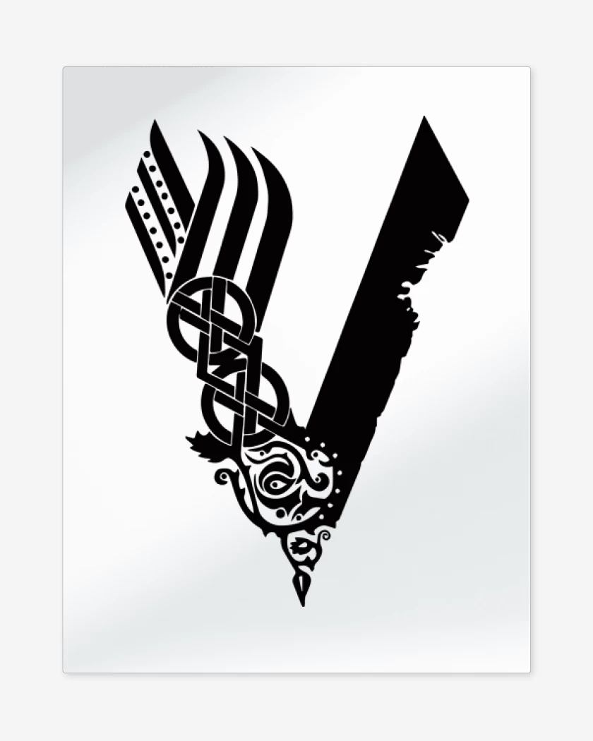 Print metalico Blanco de Vikings negro