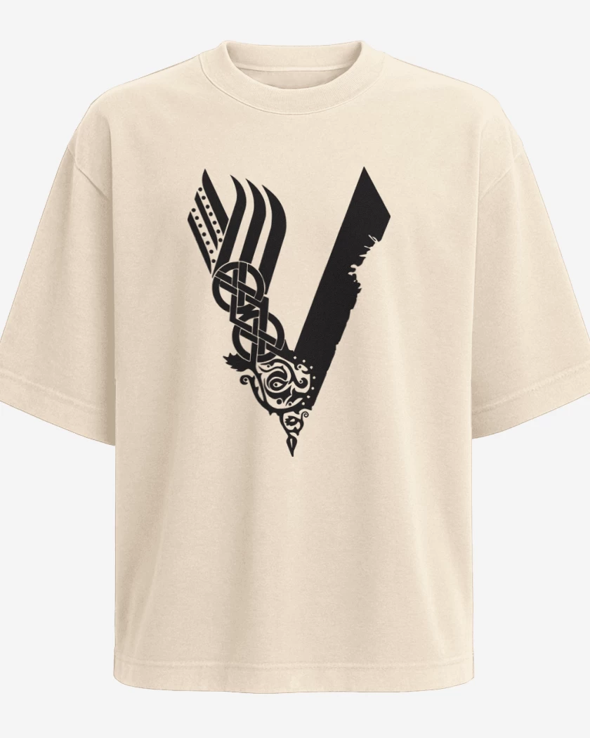 Polera Oversize Beige de Vikings negro