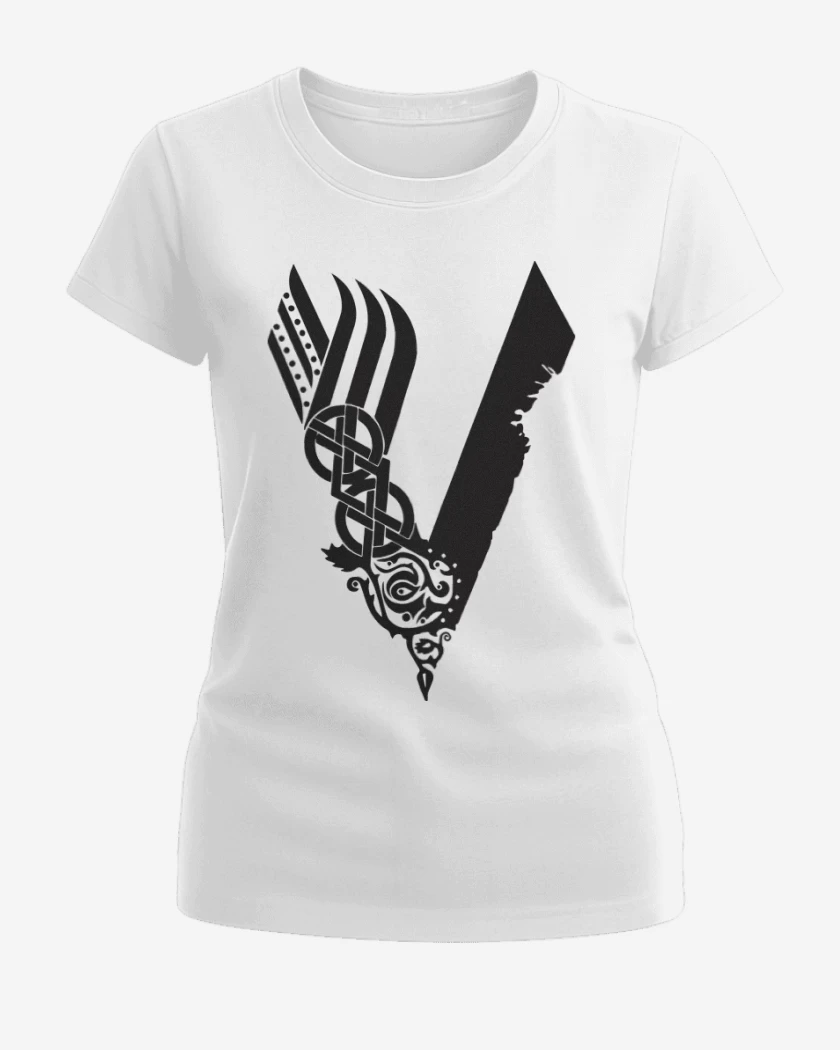 Polera de Mujer Blanco de Vikings negro