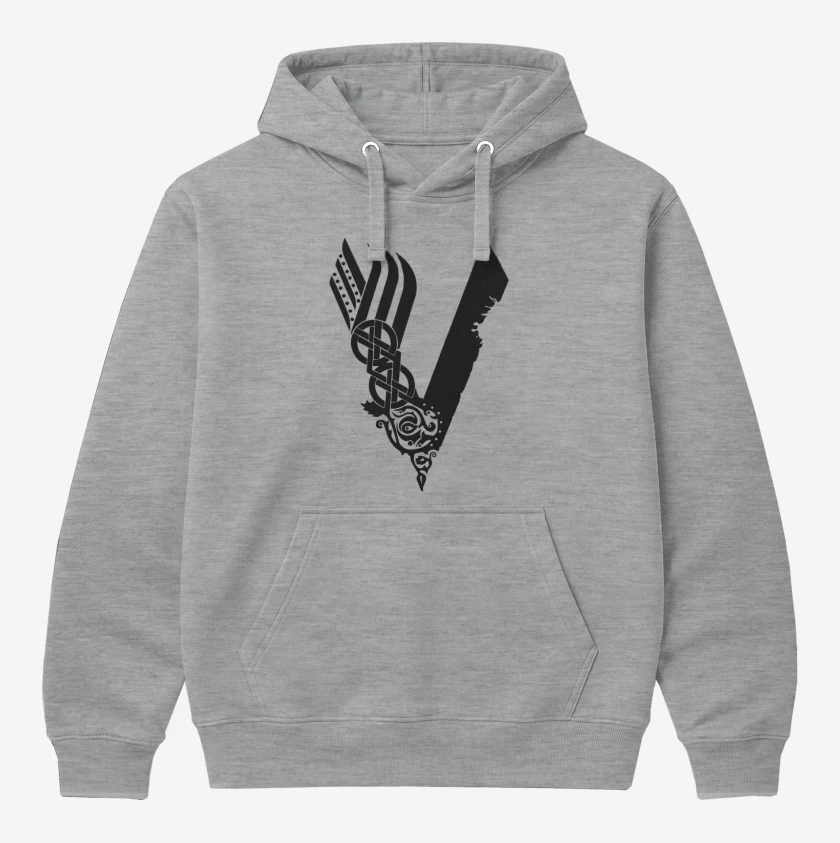 Polerón Canguro Gris Melange de Vikings negro