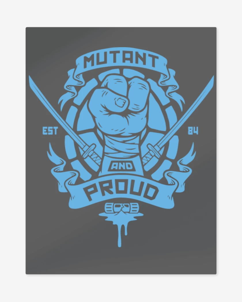 Print metalico Carbon de Tortugas Ninja - Mutant and Proud