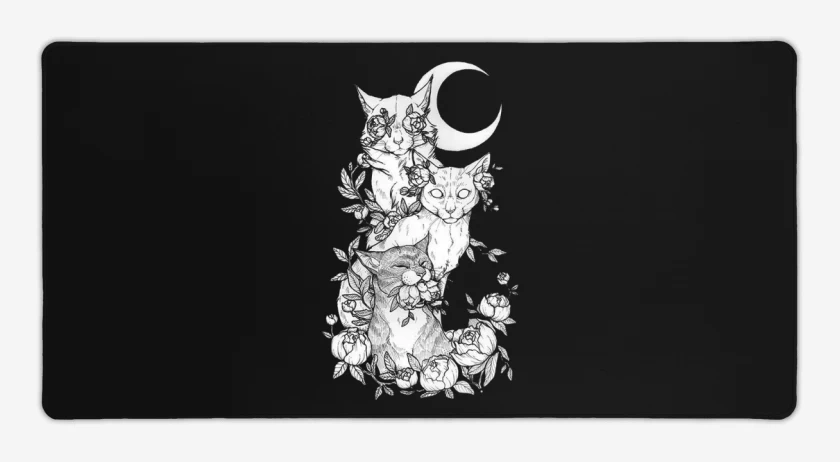 Mouse pad Gamer Negro de Gatos 2
