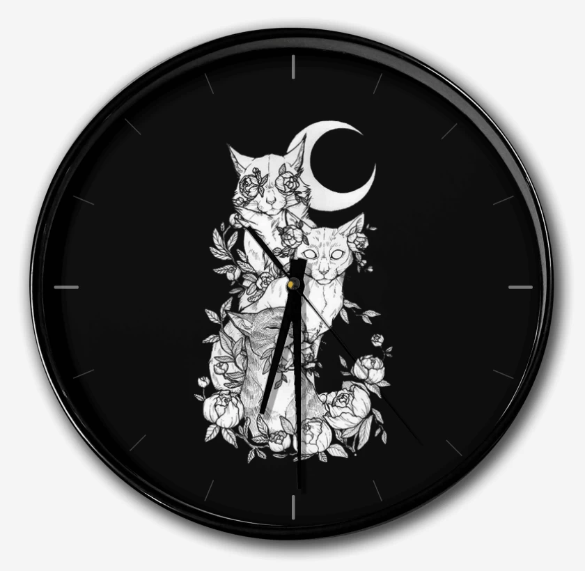 Reloj Negro de Gatos 2