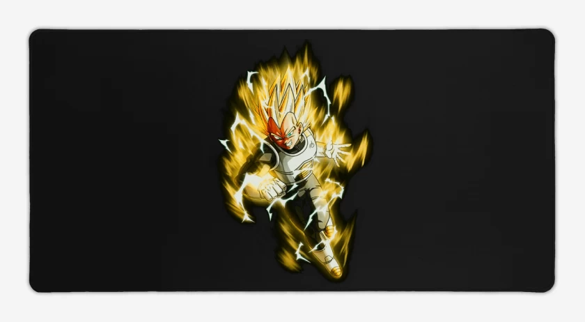 Mouse pad Gamer Negro de Vegeta dbs