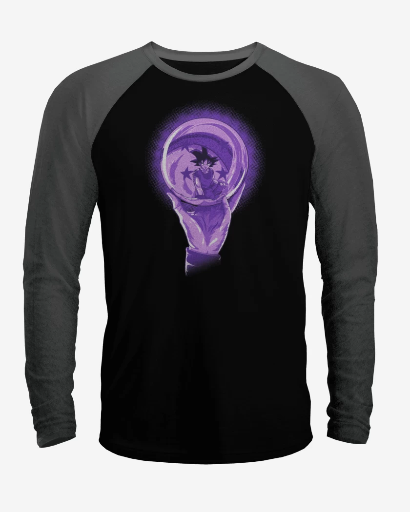 Polera Raglan Negro / Negro Heather de Goku 5