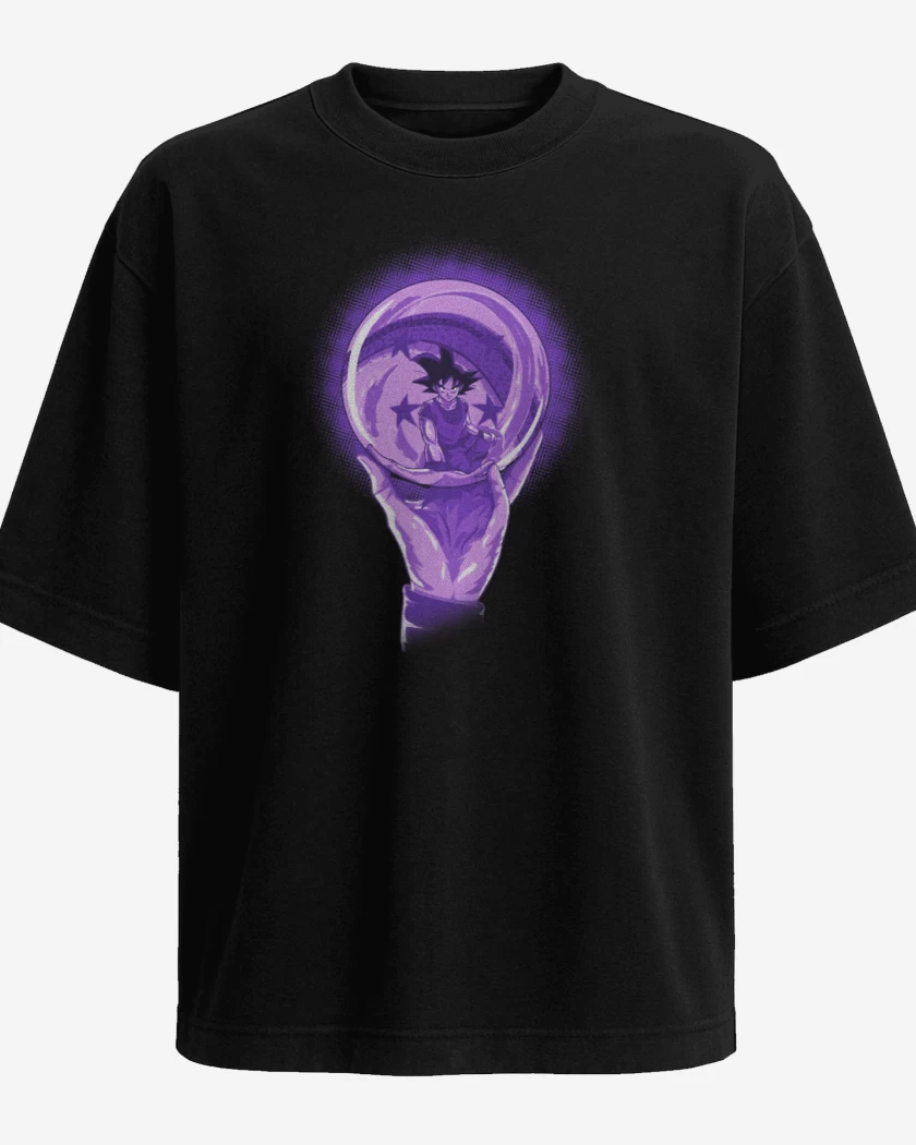 Polera Oversize Negro de Goku 5