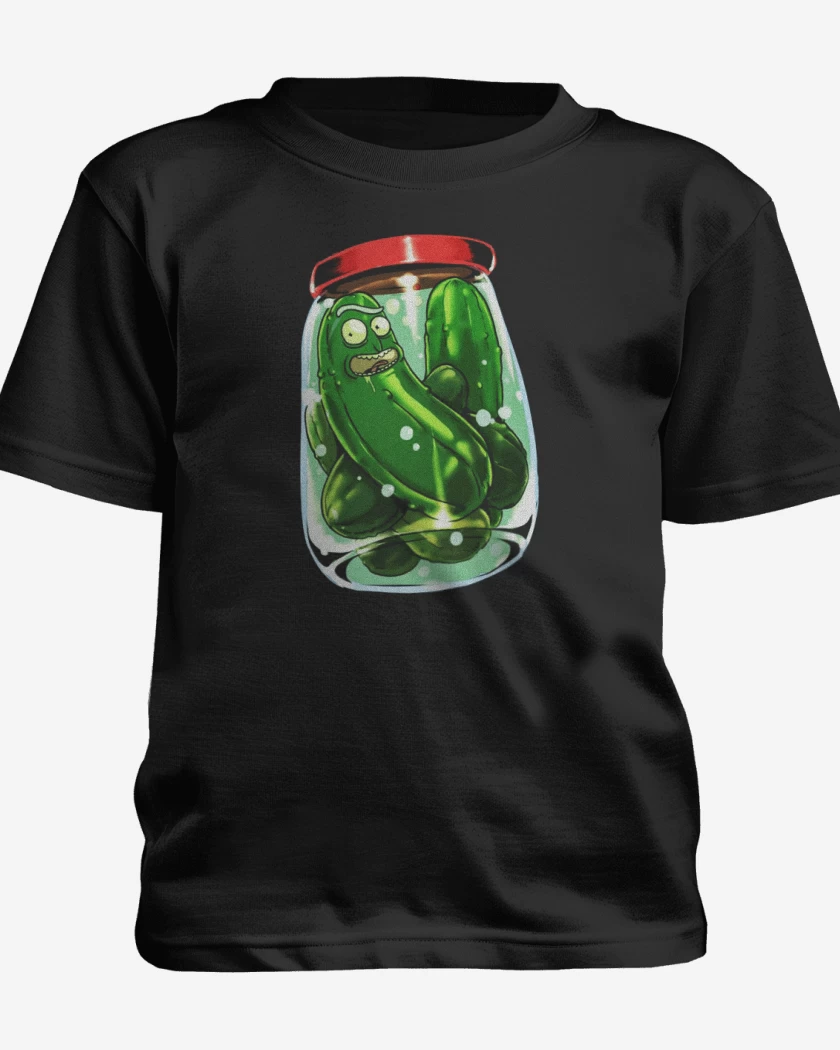 Polera de niño Negro de Pickle rick 2