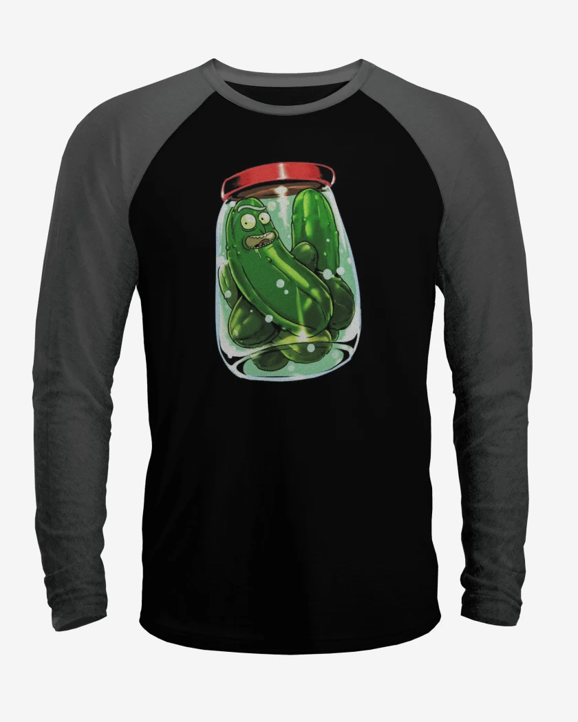 Polera Raglan Negro / Negro Heather de Pickle rick 2