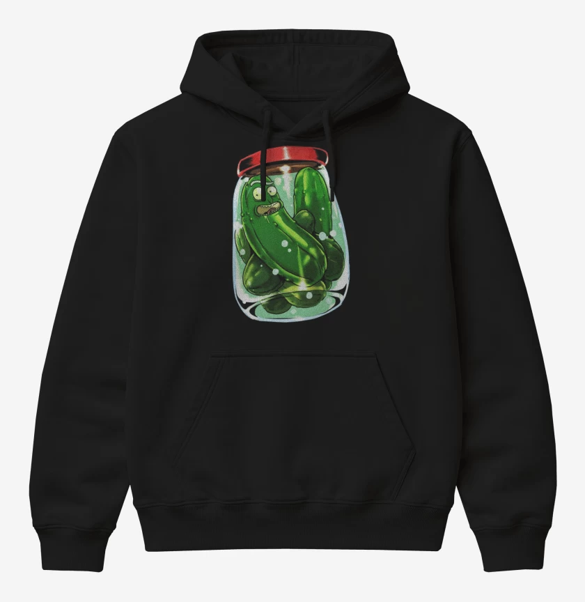 Poleron Canguro básico Negro de Pickle rick 2