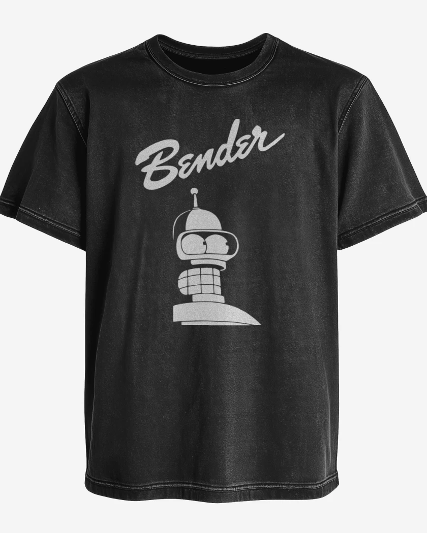 Polera desgastada Negro de Bender 2