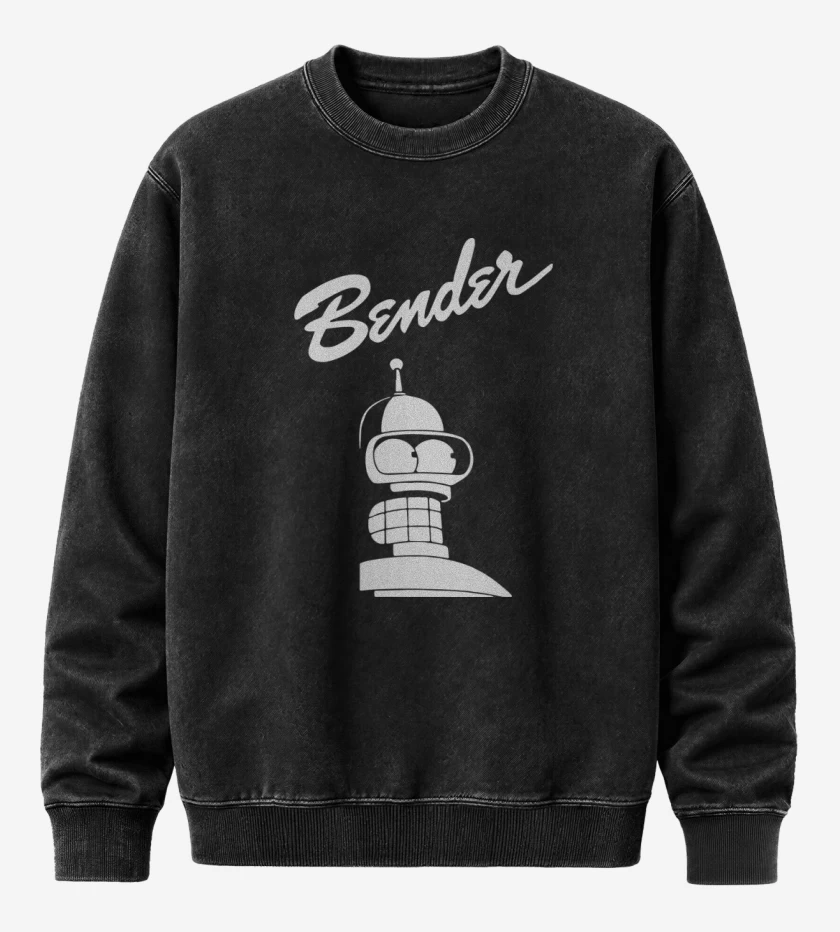 Poleron Polo Acid Wash Negro de Bender 2
