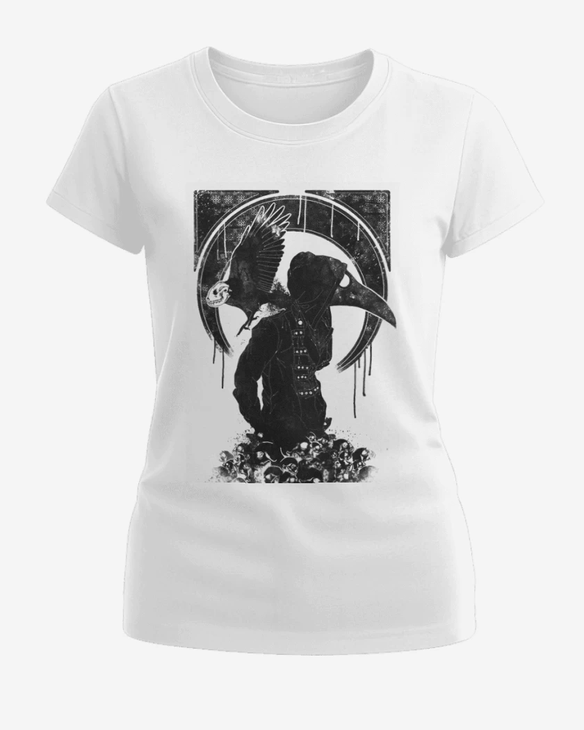 Polera de Mujer Blanco de Medico de la peste negra 