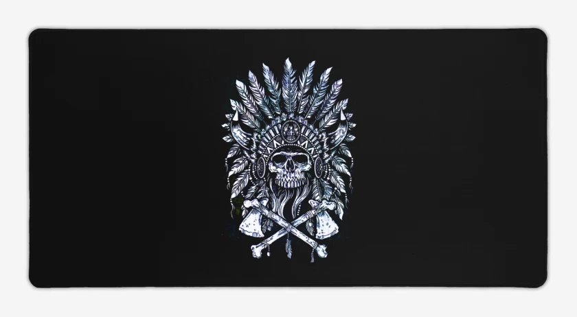 Mouse pad Gamer Negro de Indian skull 3