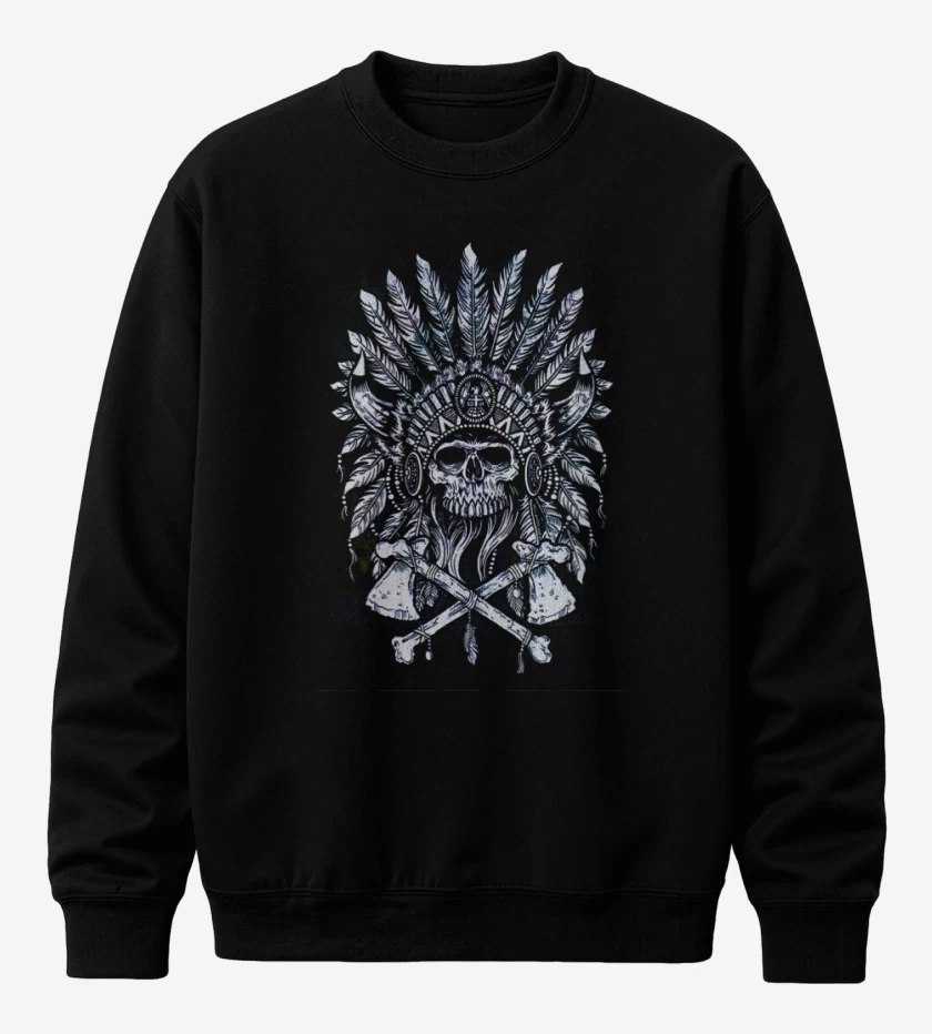 Poleron polo Negro de Indian skull 3