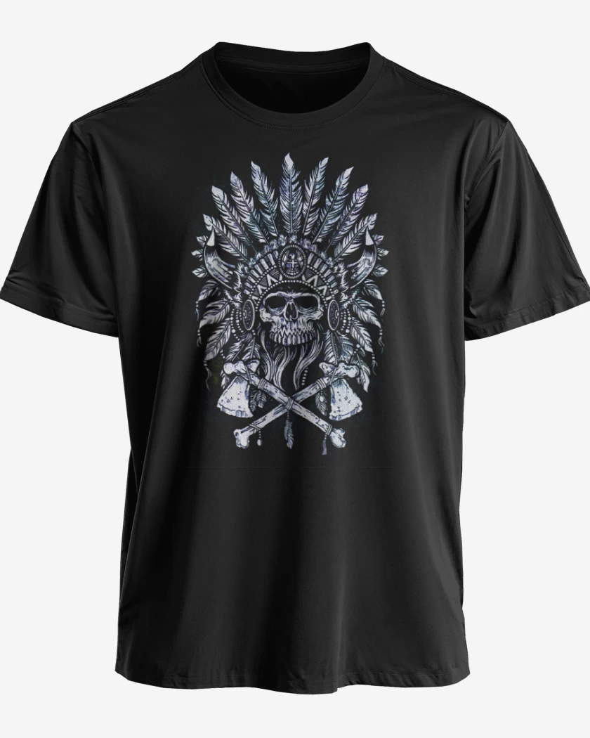 Polera premium Negro de Indian skull 3