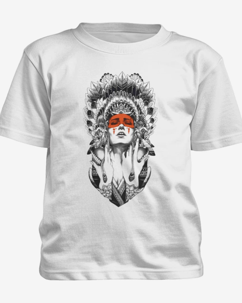 Polera de niño Blanco de india 
