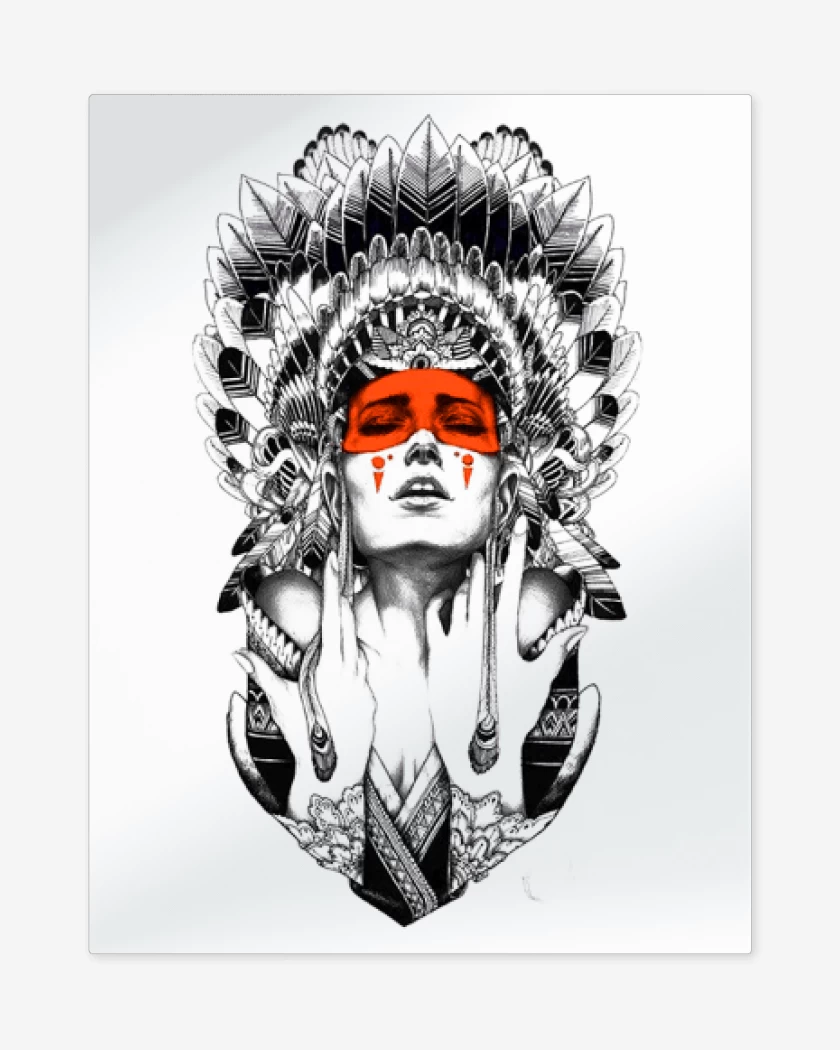 Print metalico Blanco de india 
