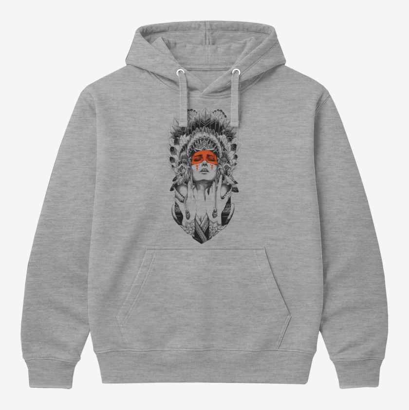 Polerón Canguro Gris Melange de india 