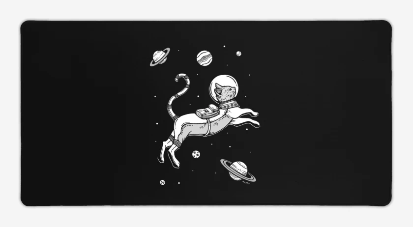 Mouse pad Gamer Negro de gato espacio