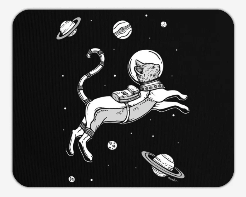 Mousepad gato espacio