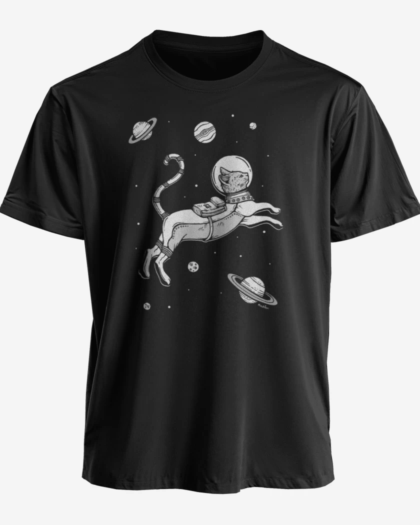 Polera premium Negro de gato espacio