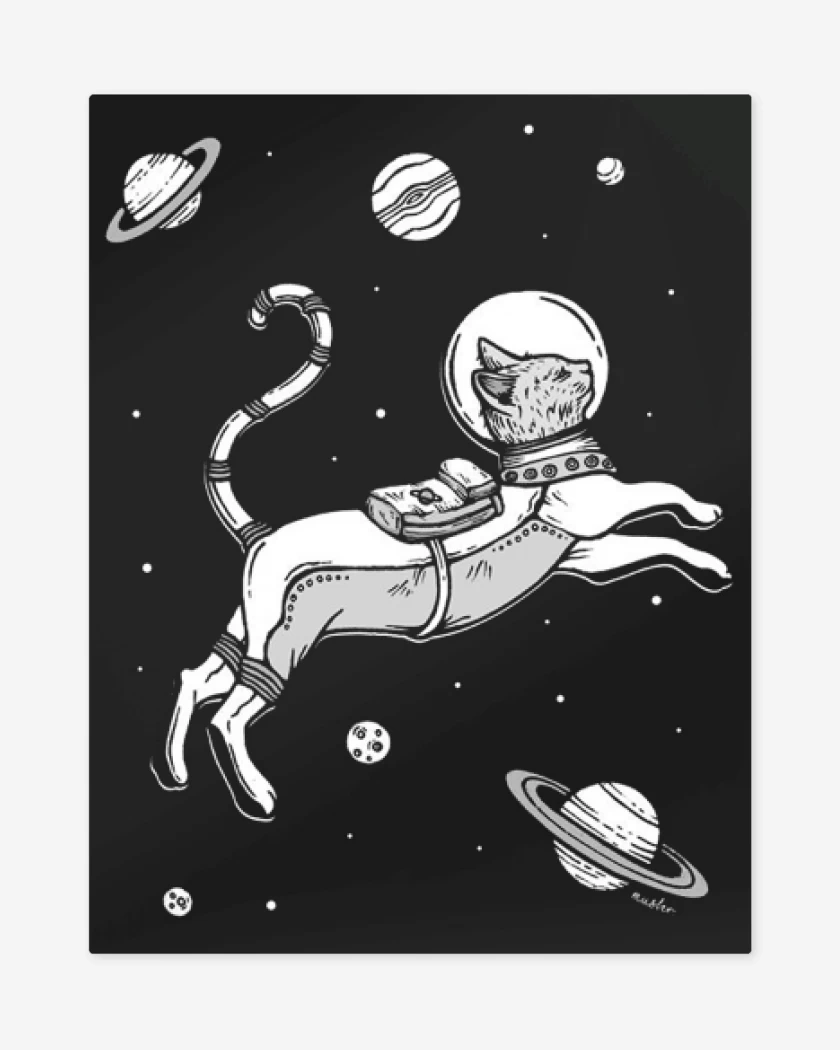 Print metalico Negro de gato espacio
