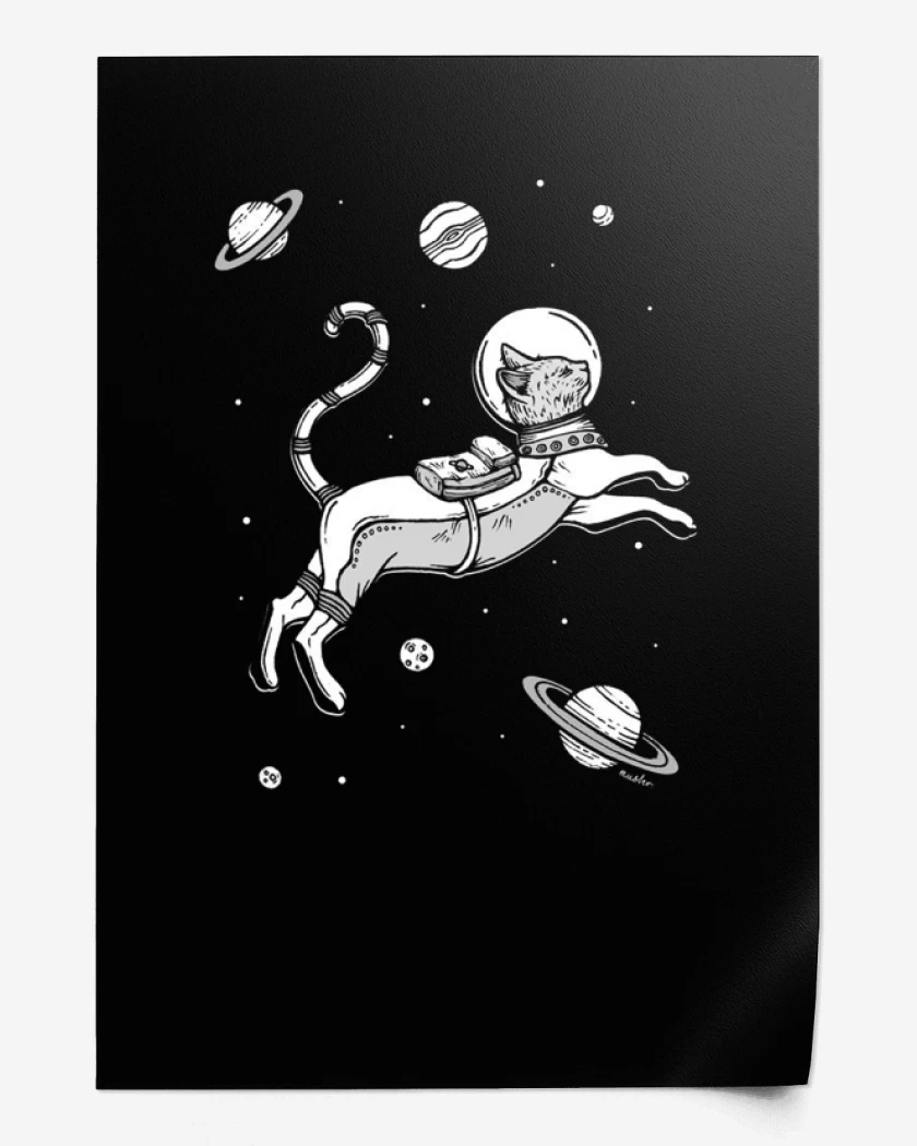 Print Negro de gato espacio