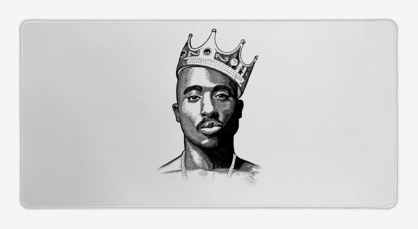 Mouse pad Gamer Blanco de Tupac