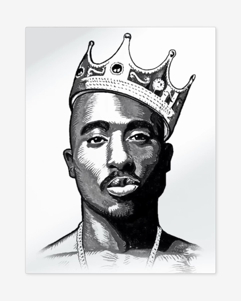 Print metalico Blanco de Tupac