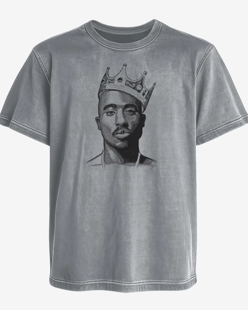 Polera desgastada Gris Melange de Tupac