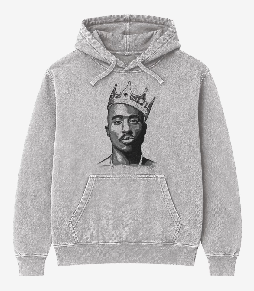 Poleron Canguro Acid Wash Gris Melange de Tupac