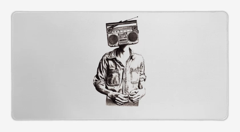 Mouse pad Gamer Blanco de Cabeza de radio