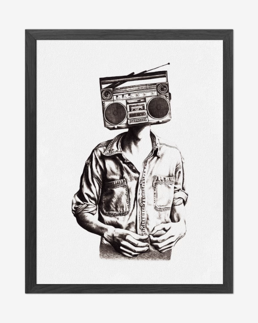 Cuadro decorativo Blanco de Cabeza de radio