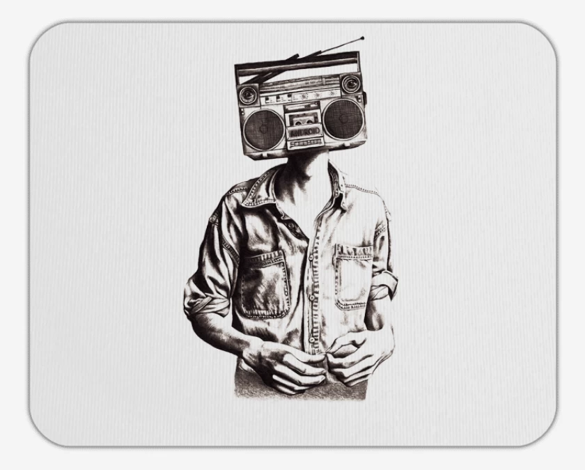 Mousepad Blanco de Cabeza de radio