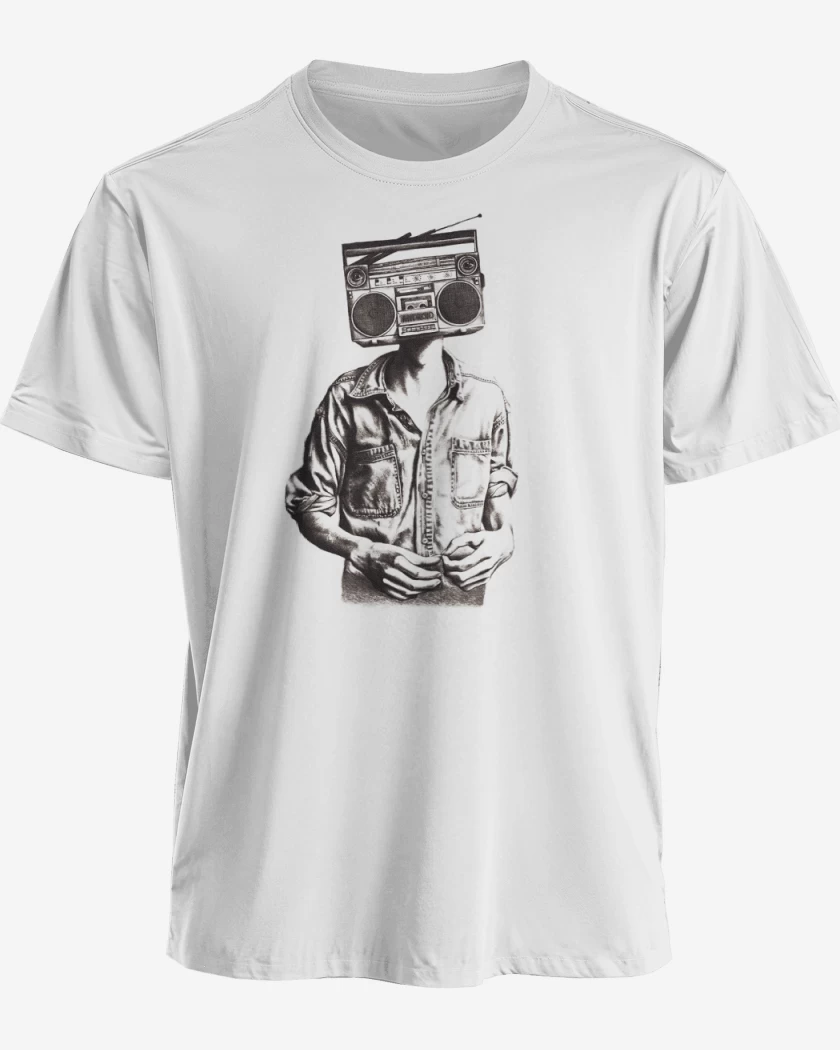 Polera premium Blanco de Cabeza de radio