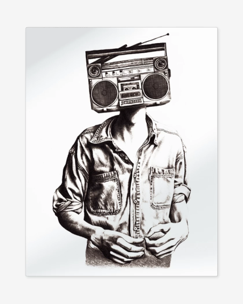 Print metalico Cabeza de radio