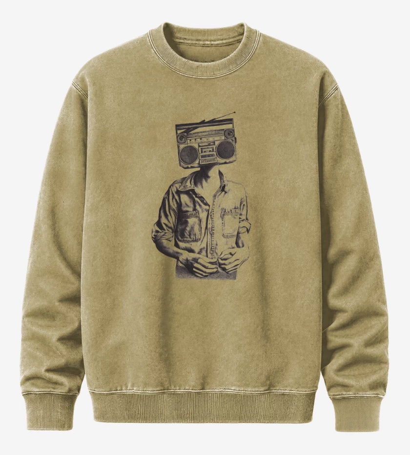 Poleron Polo Acid Wash Beige de Cabeza de radio