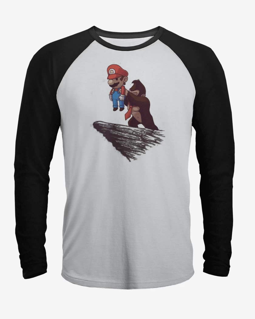 Polera Raglan Blanco / Negro de Super bigote Don King 