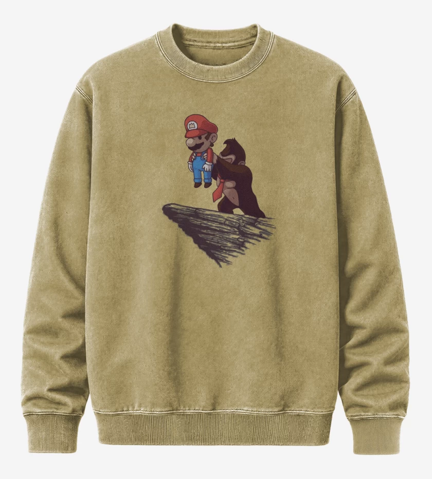 Poleron Polo Acid Wash Beige de Super bigote Don King 