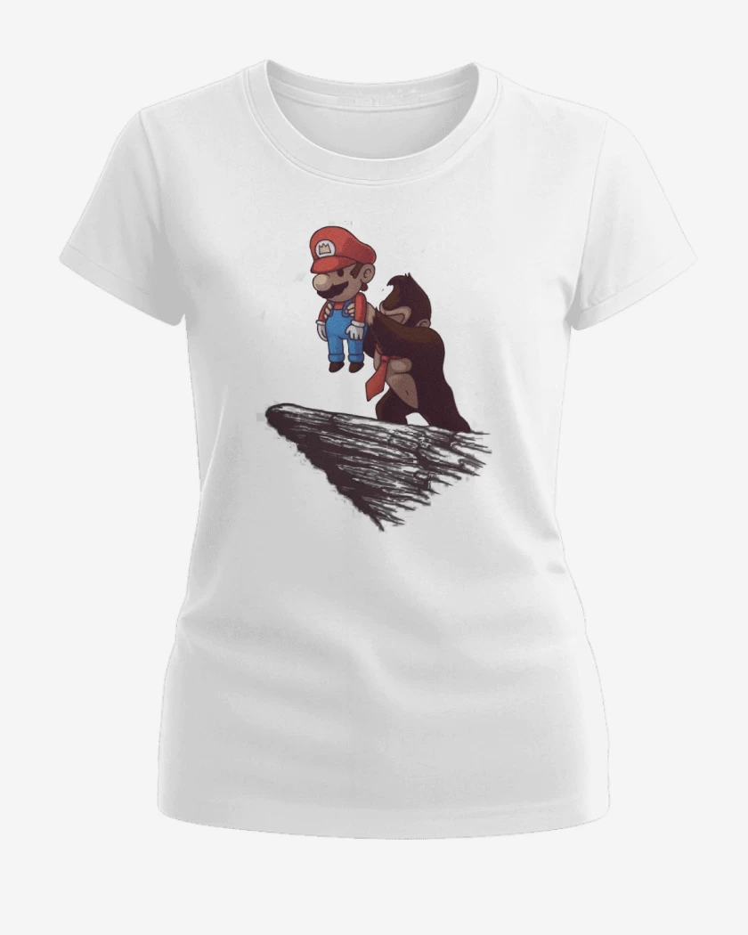 Polera de Mujer Blanco de Super bigote Don King 