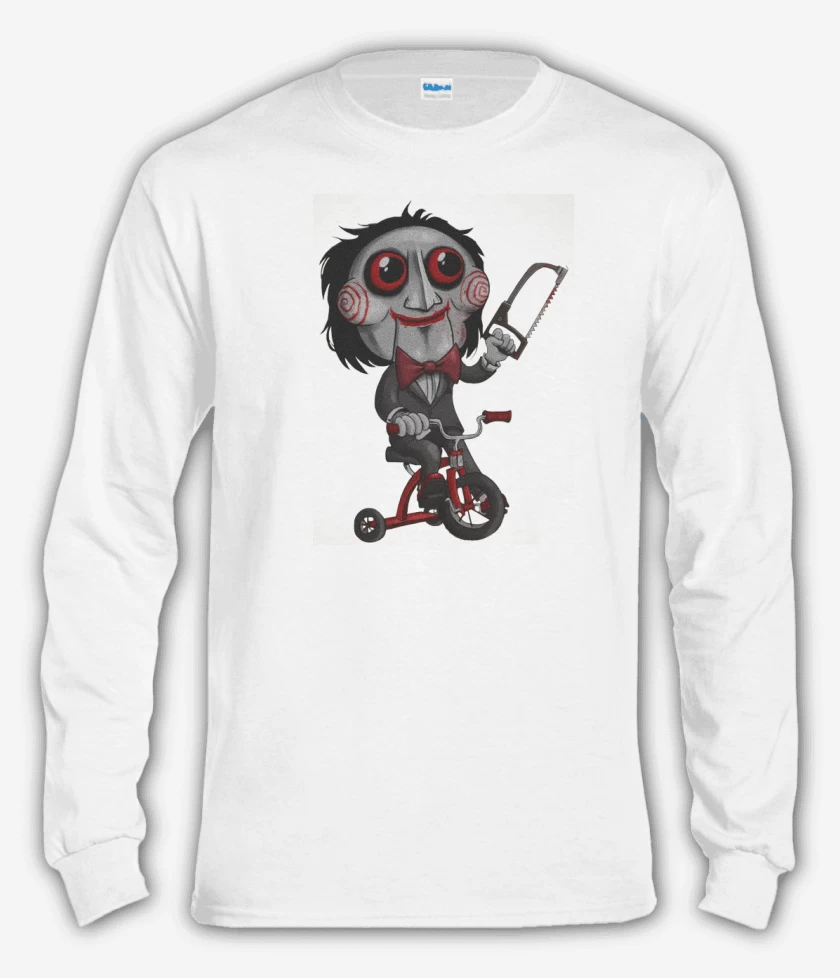 Polera manga larga Blanco de Muñeco Saw